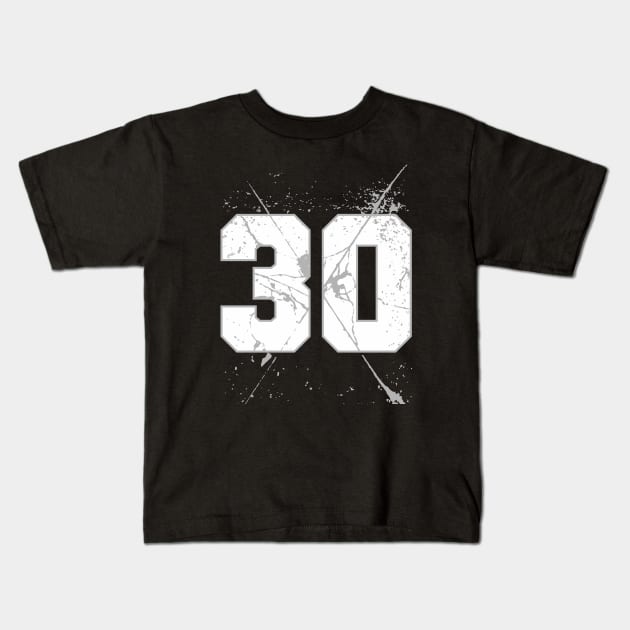 30 number | Sporty Grunge White Kids T-Shirt by Aloenalone